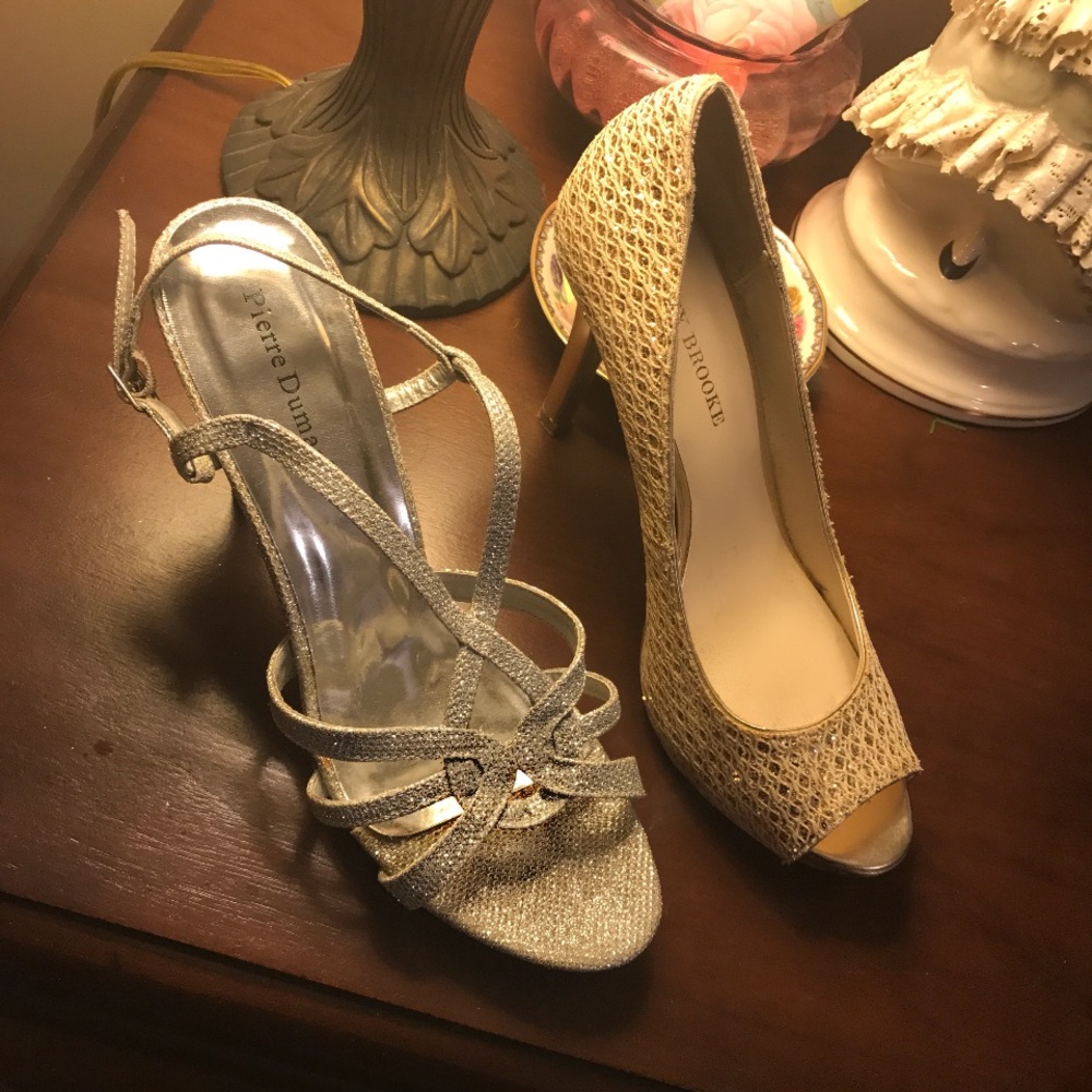 Gold and Silver heels
